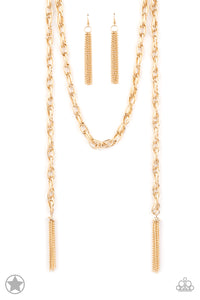 SCARFed For Attention - Gold Blockbuster Necklace