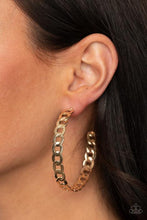 Load image into Gallery viewer, Climate CHAINge - Gold Hoop Earrings
